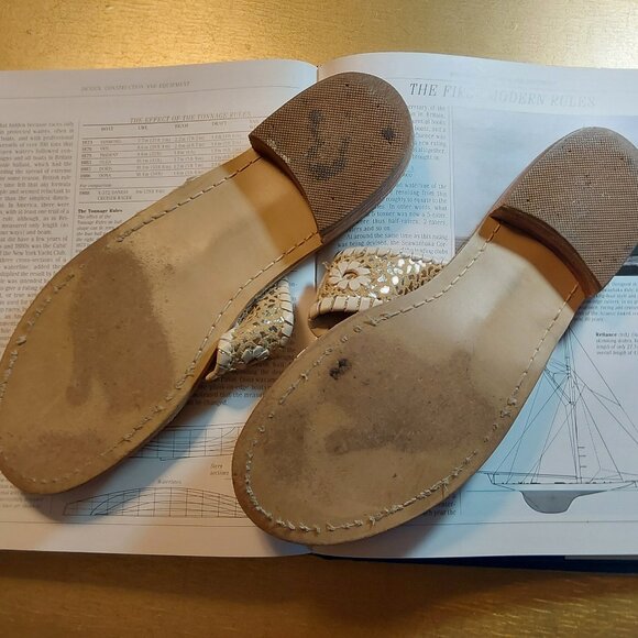 Jack Rogers classic sandal.  Gold leather. - Picture 3 of 5